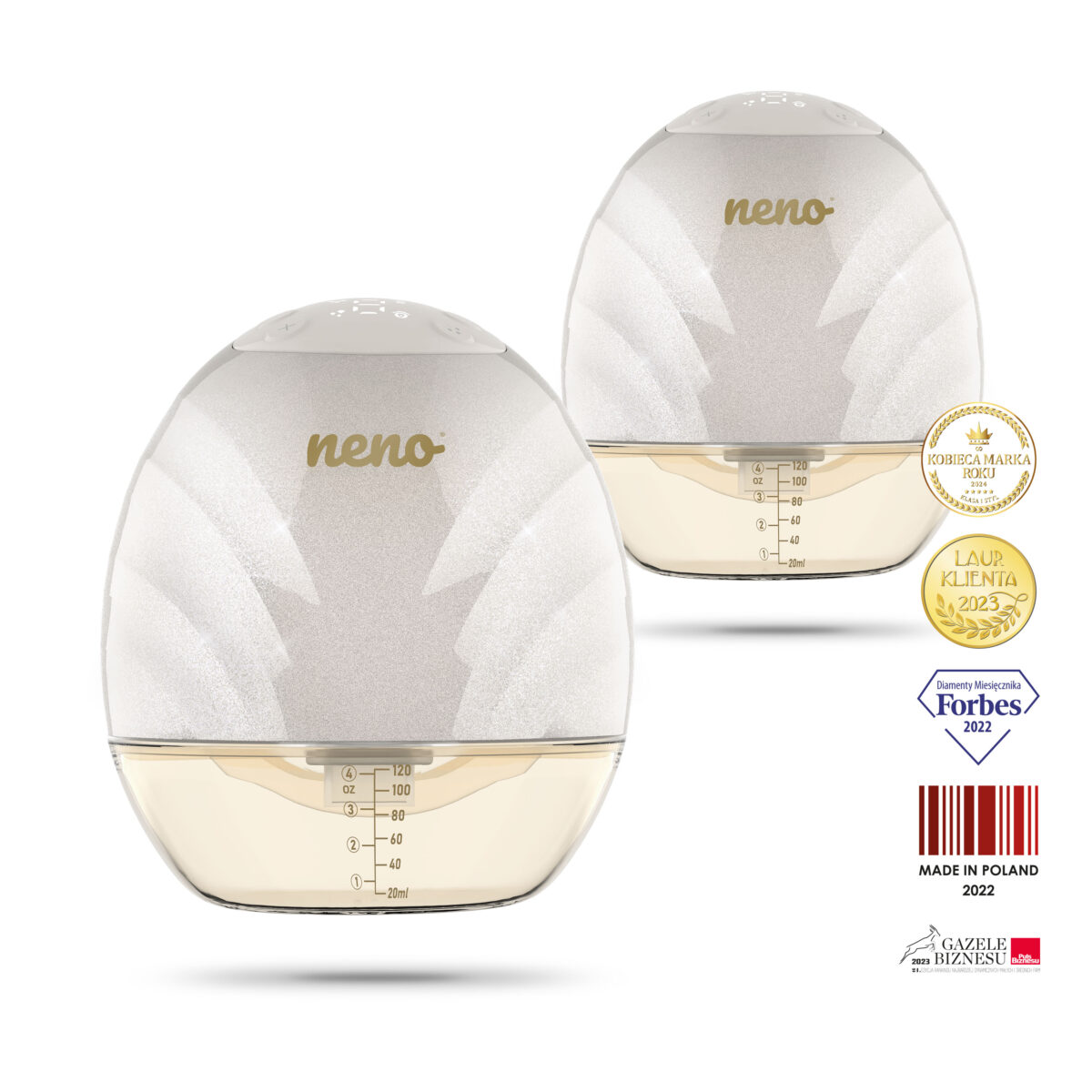 Neno Perla Twin – dwa trójfazowe bezprzewodowe muszlowe laktatory elektroniczne premium