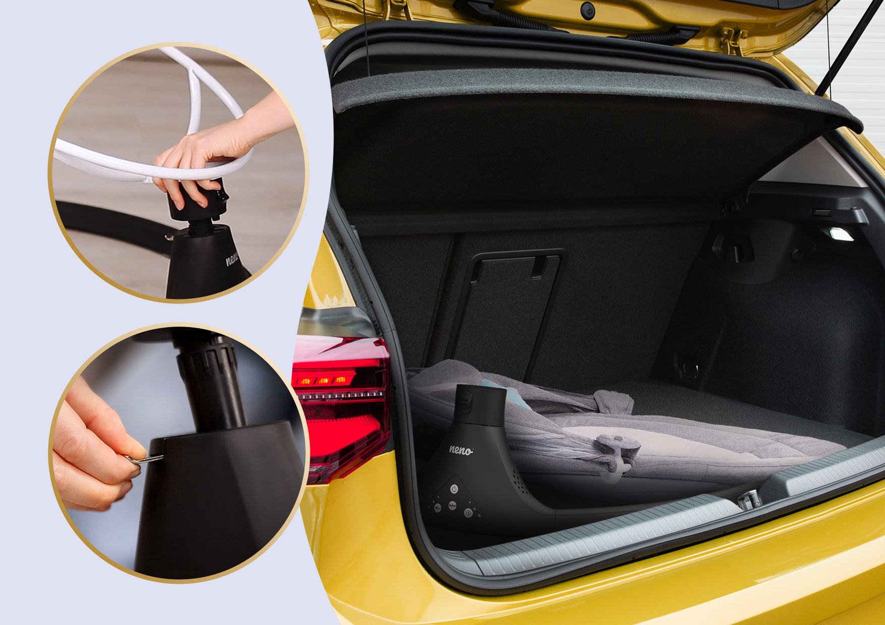 transporting a folded rocker in the car