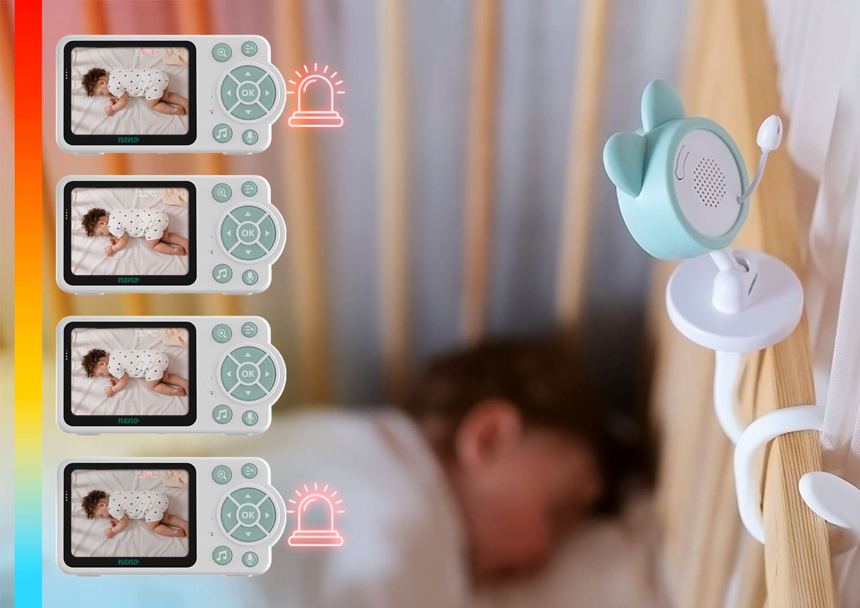 kobieta mówi do bobasa przez kamerke Neno Bambino