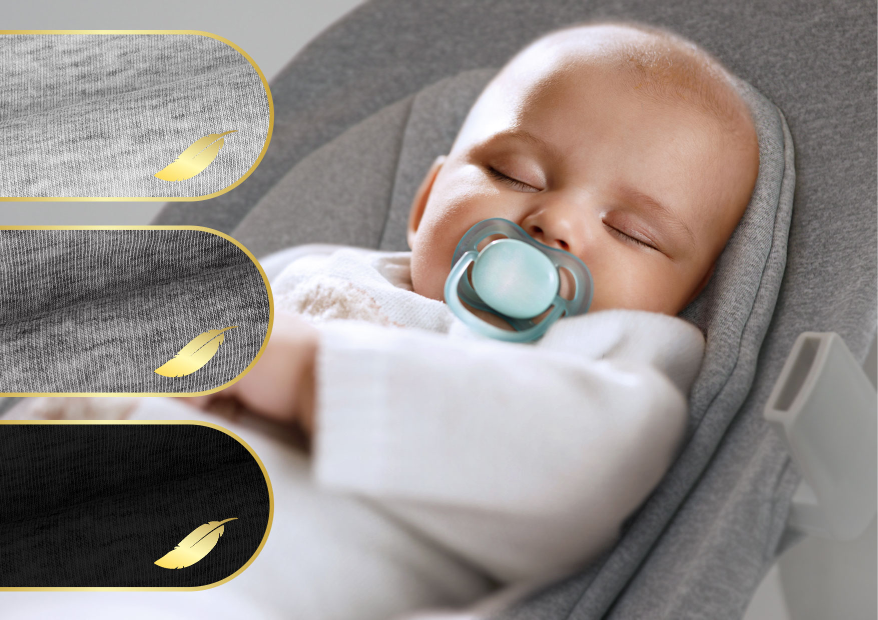 niemowlak spiący w leżaczku