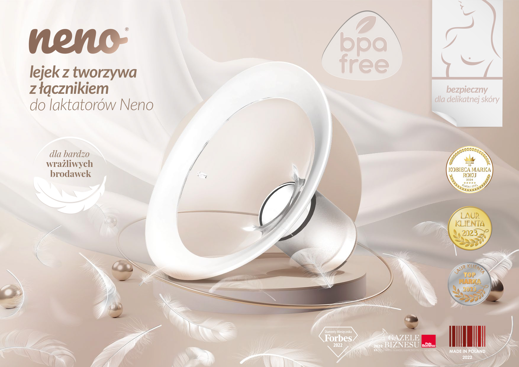 Neno Lejek z tworzywa z łącznkiem do laktatorów Neno