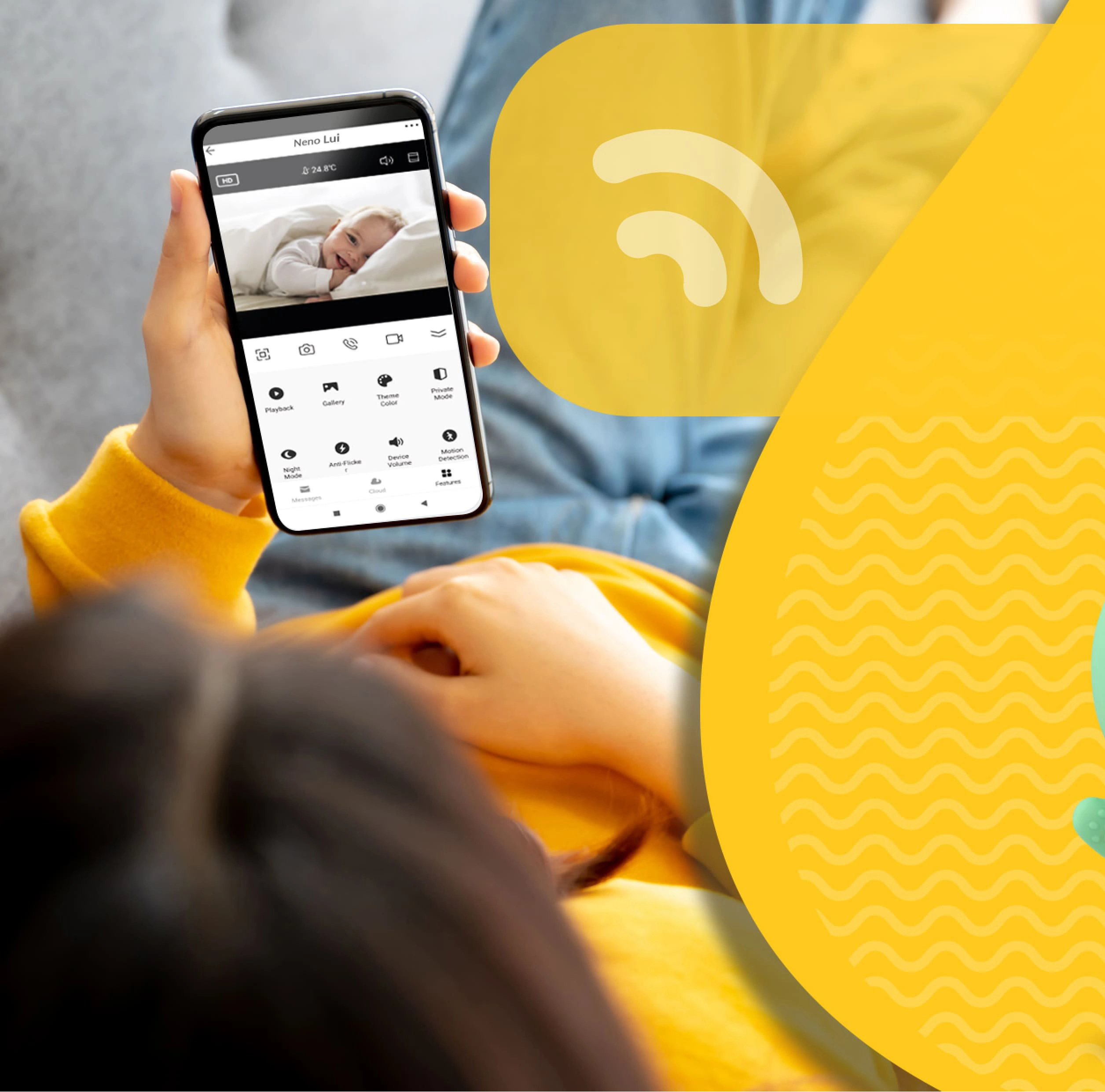 niania elektroniczna z aplikacją na telefon