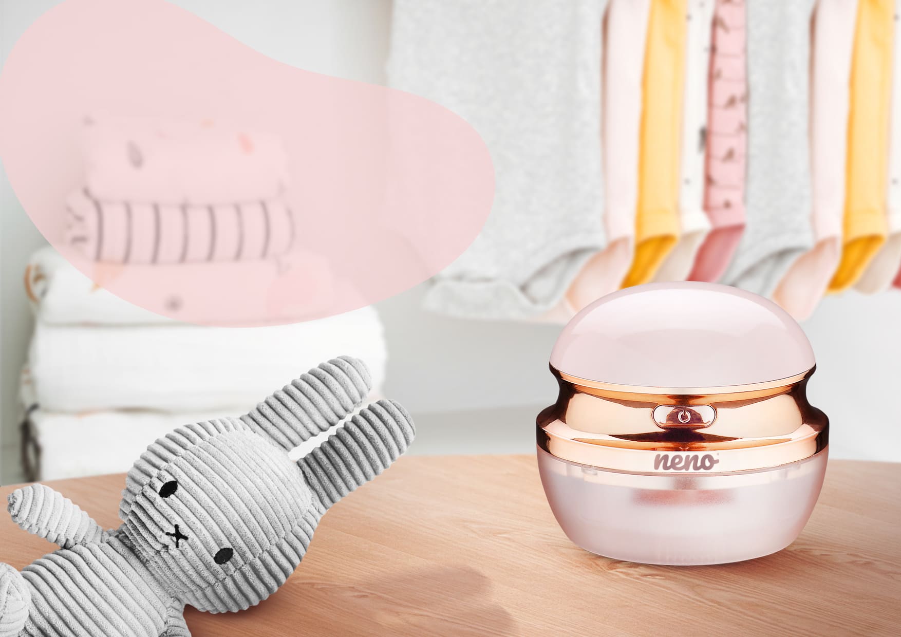 Neno Merino - golarka do tkanin i na stole maskotka króliczka