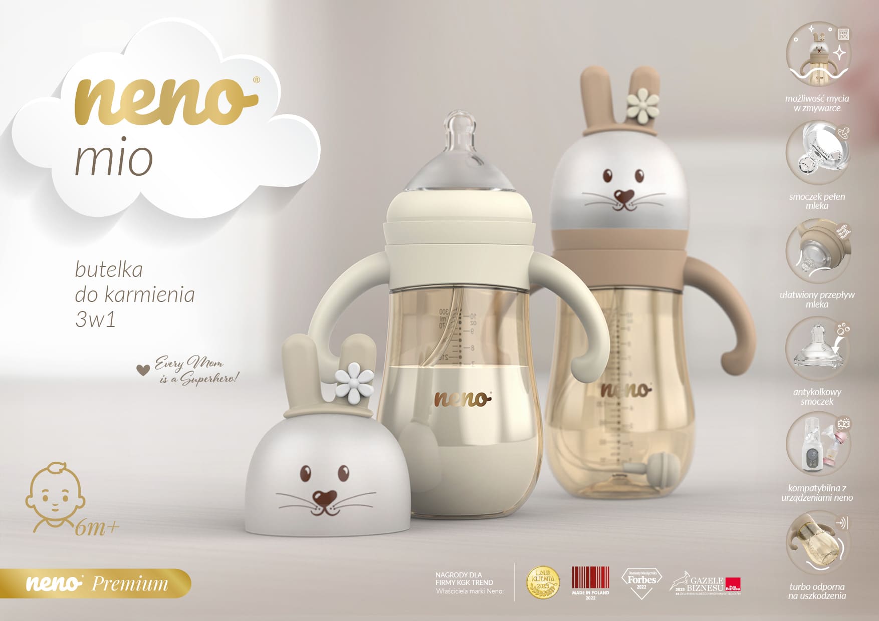 butelki do karmienia z zajączkiem Neno Mio