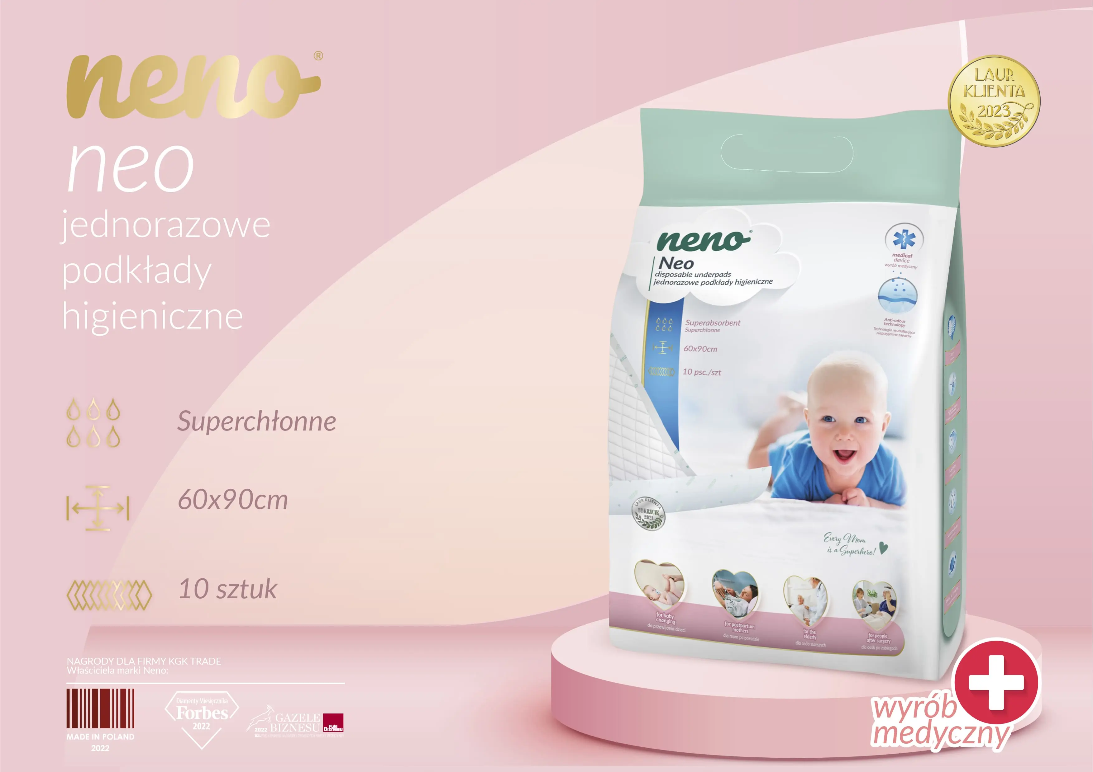 opakowanie jednorazowych podkładów higienicznych