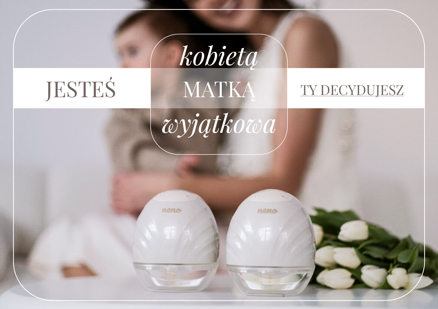 kobieta tuląca dziecko i w tle Neno Perla