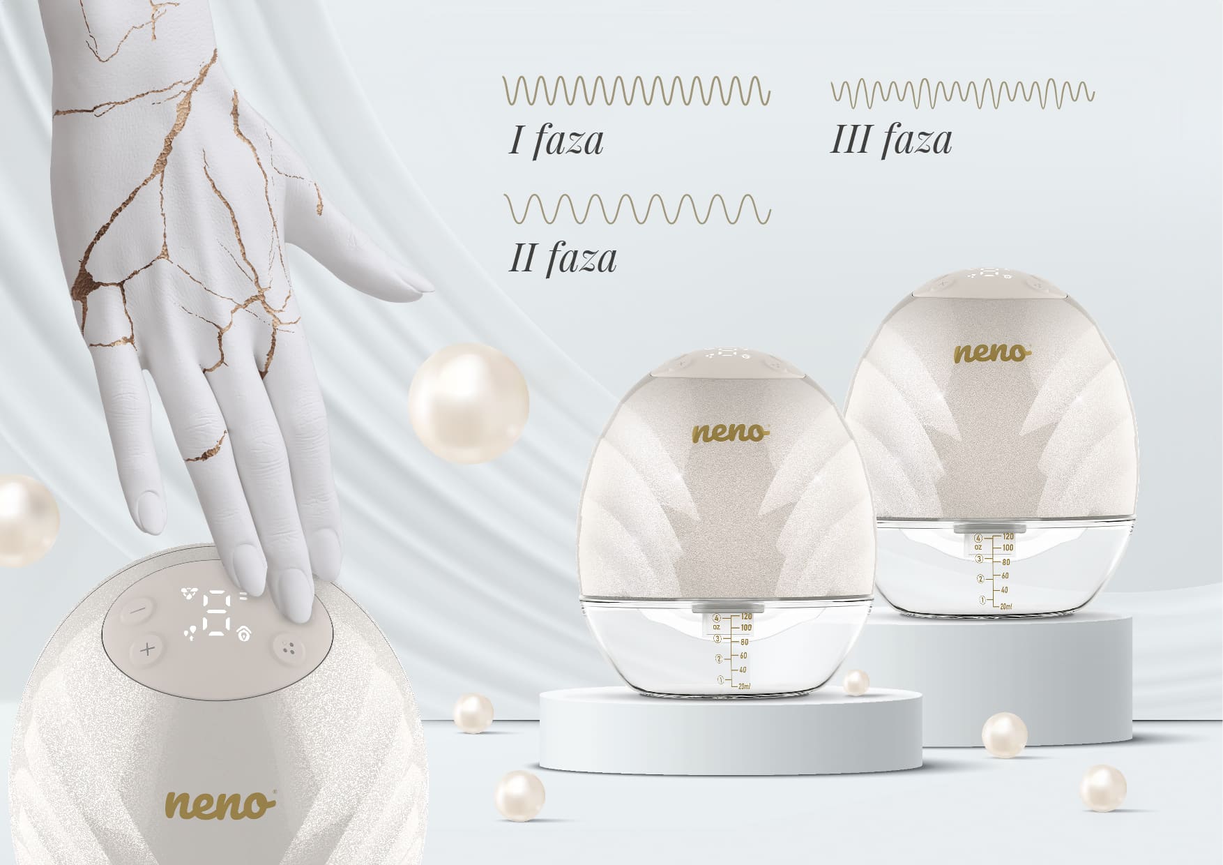 ręka z laktatorem Neno Perla Twin