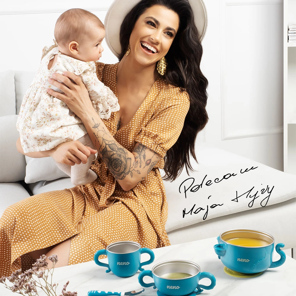 Kobieta karmi dzieci zestawem Neno Polpo