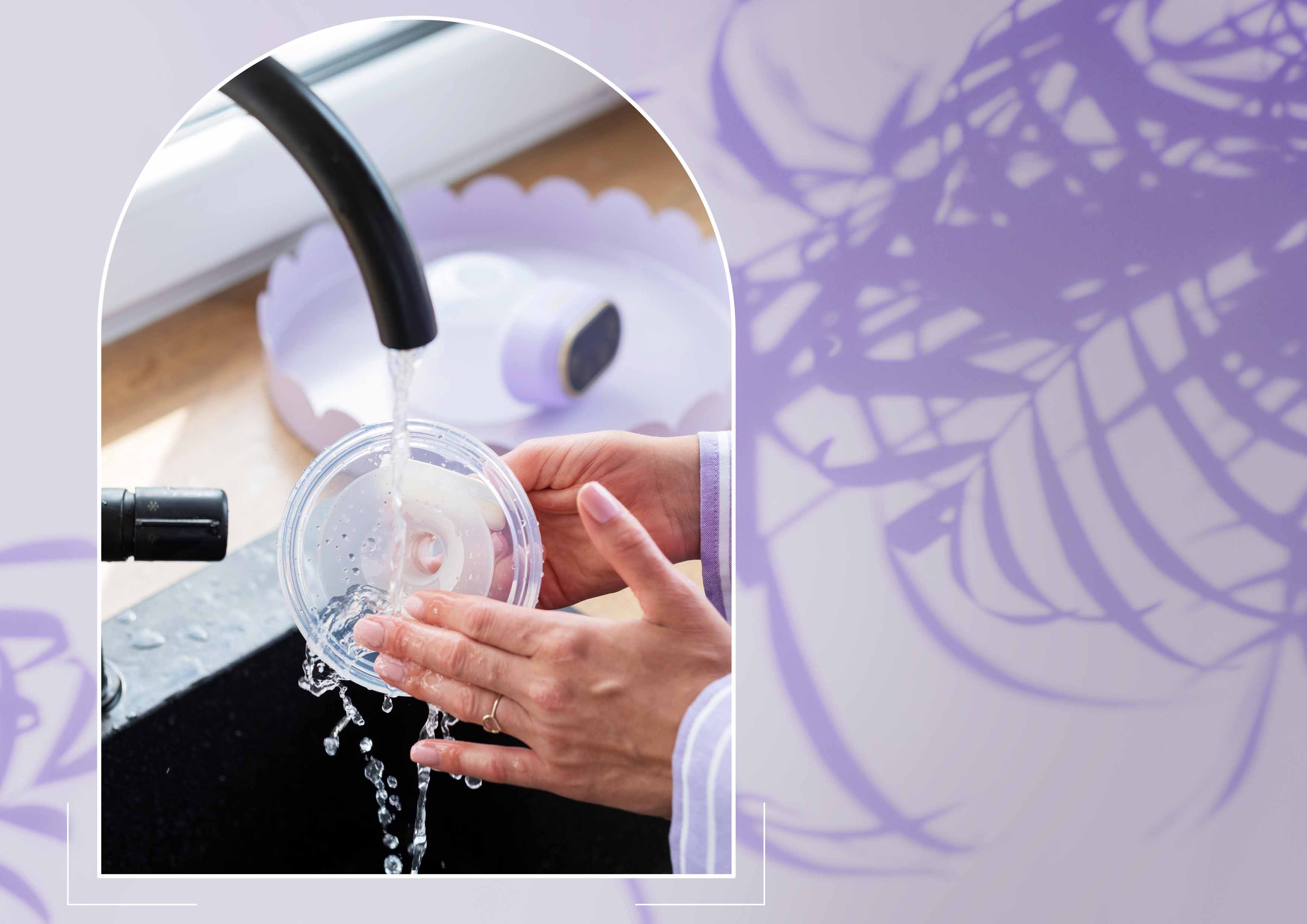 kobieta myjaca części laktatora