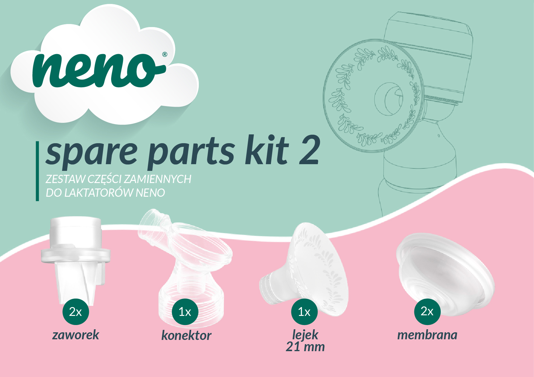 Neno spare2 bezprzewodowy laktator elektryczny