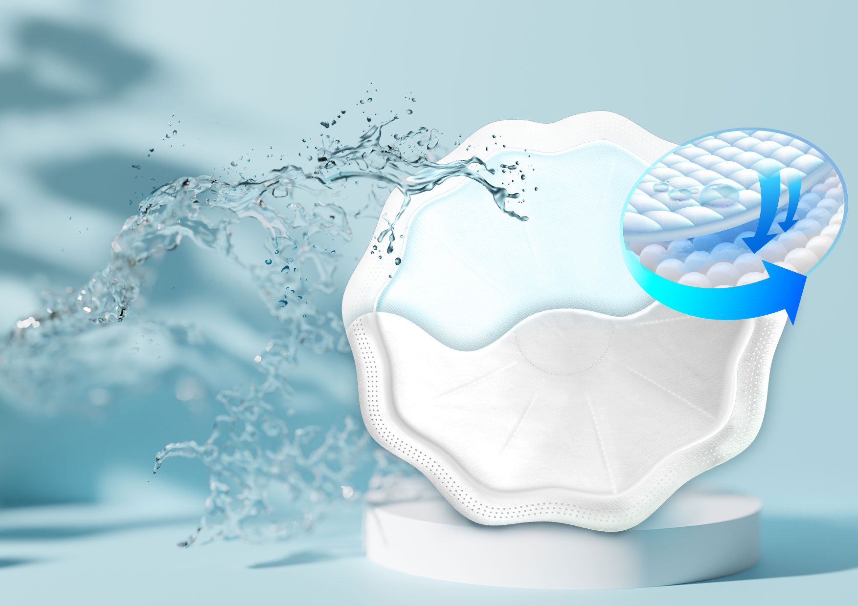 torebka i w tle wkładki laktacyjne