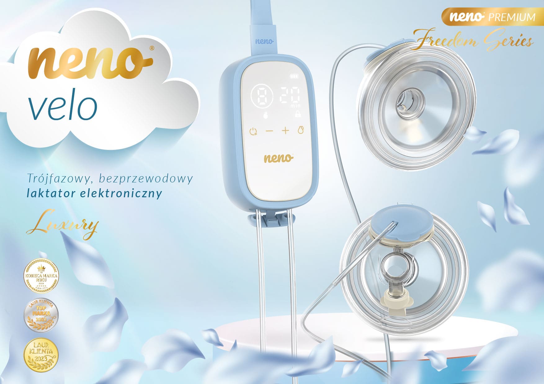 Neno Velo - Trójfazowy, bezprzewodowy laktator elektroniczny