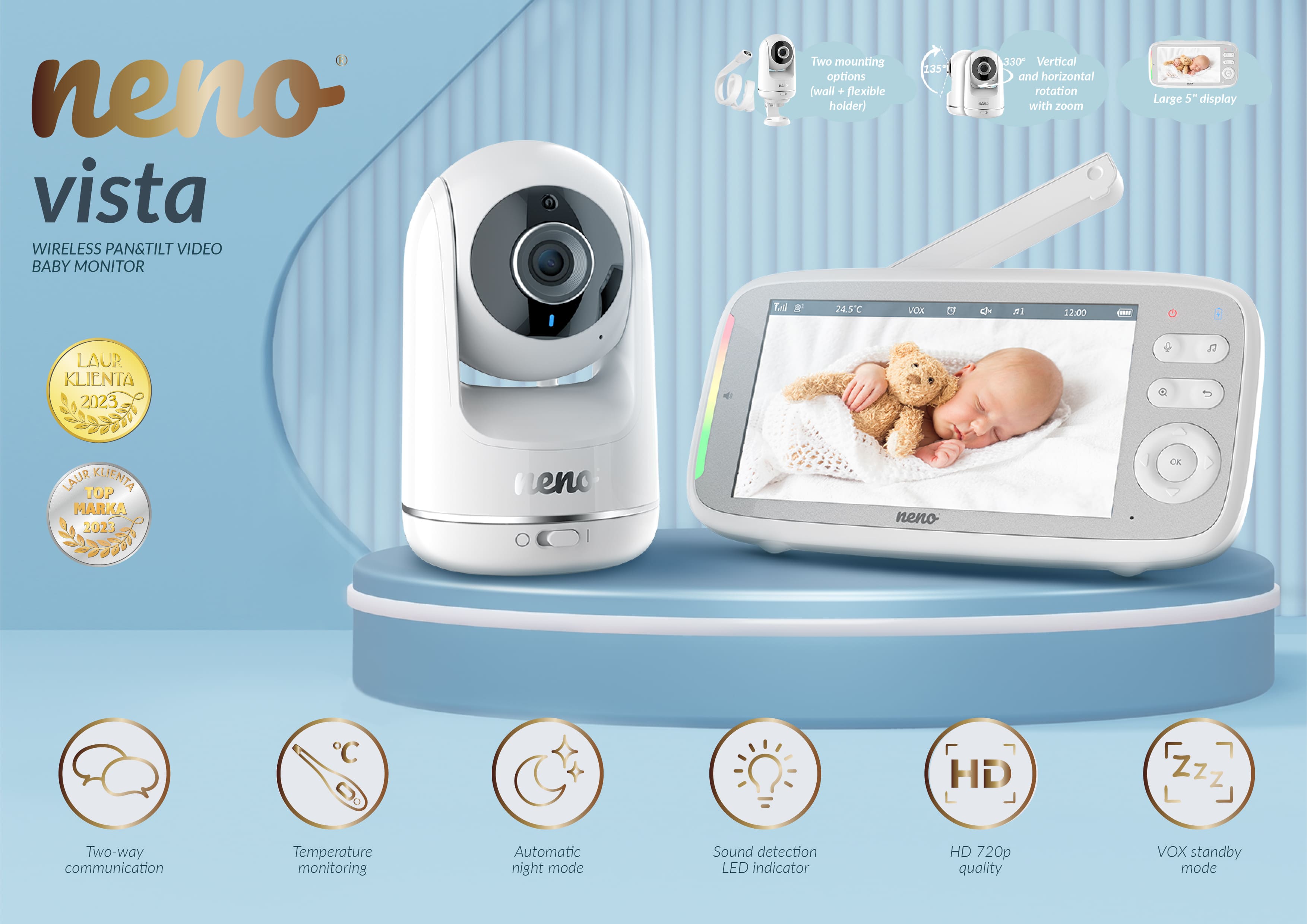 Neno Vista - Wireless, rotating video baby monitor