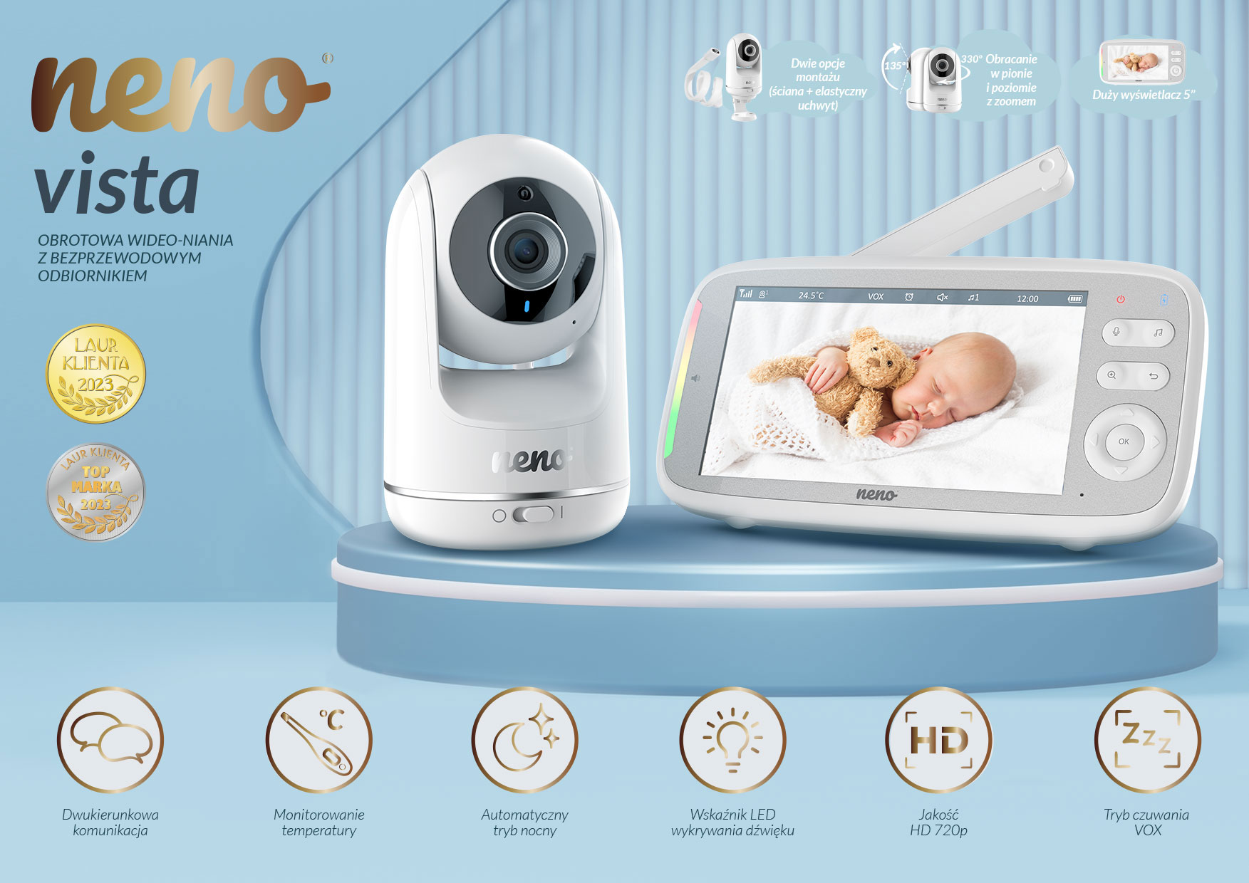 Neno Vista - Bezprzewodowa, obrotowa wideo-niania